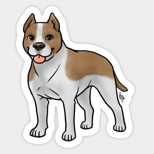 Dog - American Staffordshire Terrier - Cropped Tan and White Sticker